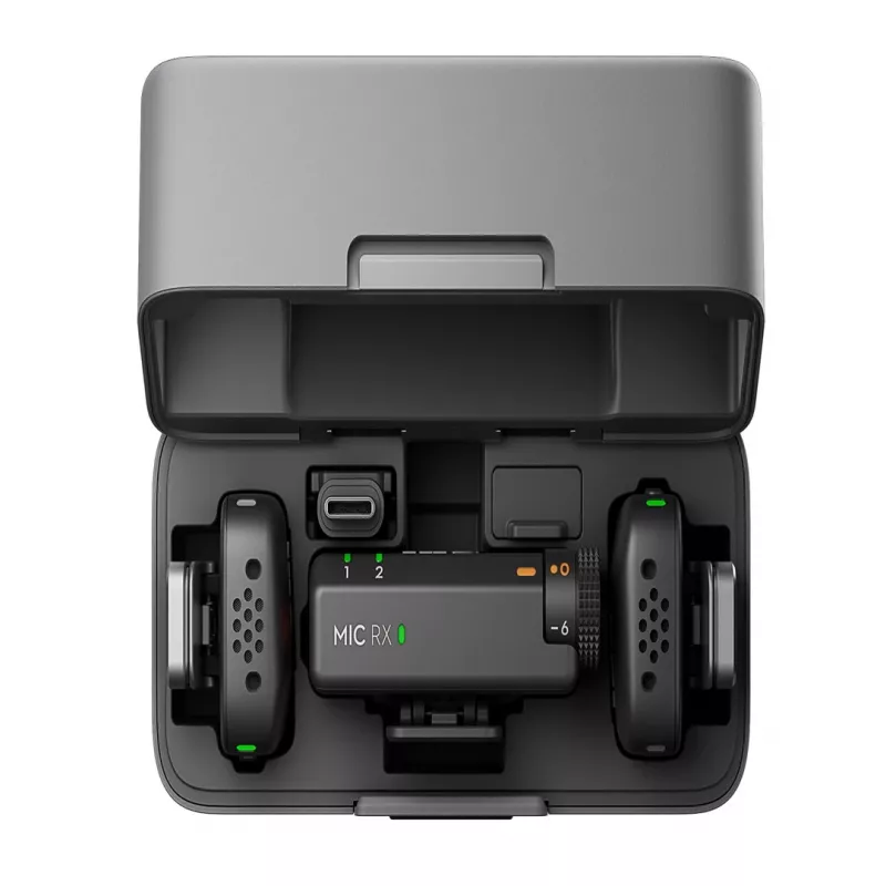 DJI Mic Mini (2 TX + 1 RX + nabíjacie puzdro) bezdrôtová mikrofónová sada - tmavosivá