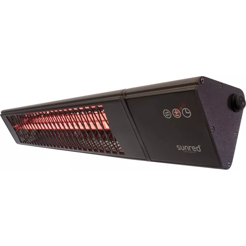 Infražiarič SUNRED PRO25W-SMART, nástenný trojuholníkový tmavý, 2500 W, čierny, IP55