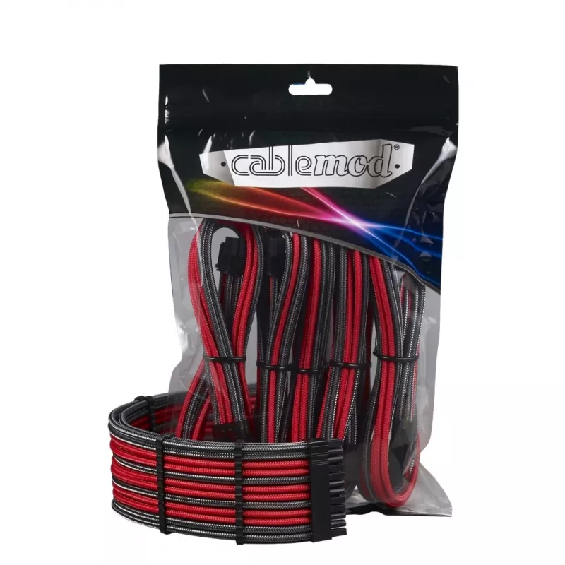 Interný napájací kábel CableMod CM-PCAB-BKIT-NKCR-3PK-R Carbon Red