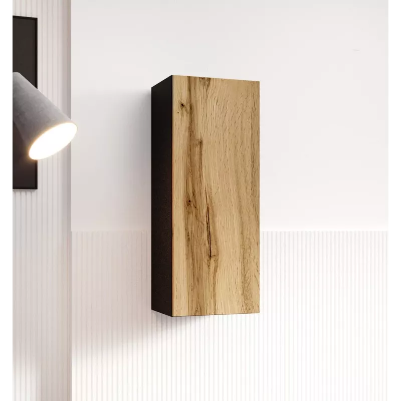 Cama obývacia zostava skríň VIGO 13 čierna/dub wotan