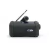Muse MH-08 MB prenosné solárne rádio s kľukou a baterkou, čierna