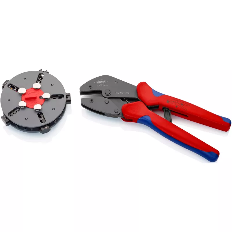 Knipex 97 33 02 káblové krimpovacie kliešte krimpovací nástroj modrý, červený