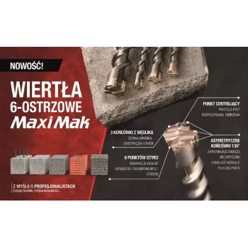 MAKITA VRTÁK SDS MAX 28x 400x 540mm MAXI MAK 6-FLUTE