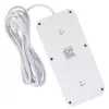 Predlžovacia zásuvková lišta MACLEAN MCE391 W — 6 zásuviek, 4×USB-A + 1×USB-C, 3 m kábel, 110–240 V, 2500 W, biela