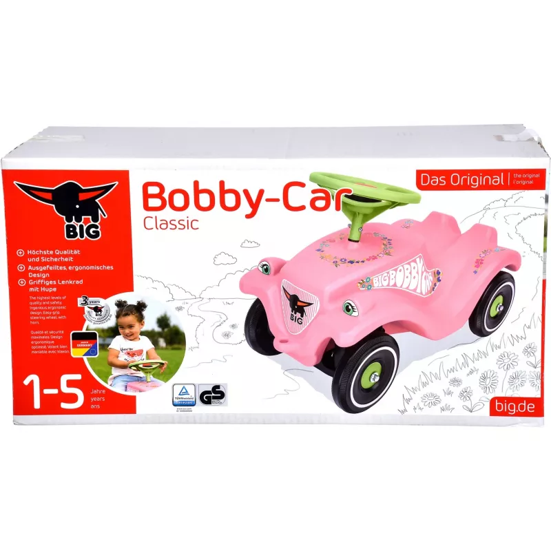 Bobby-Car-Classic Flower, odrážadlo ružová/light green