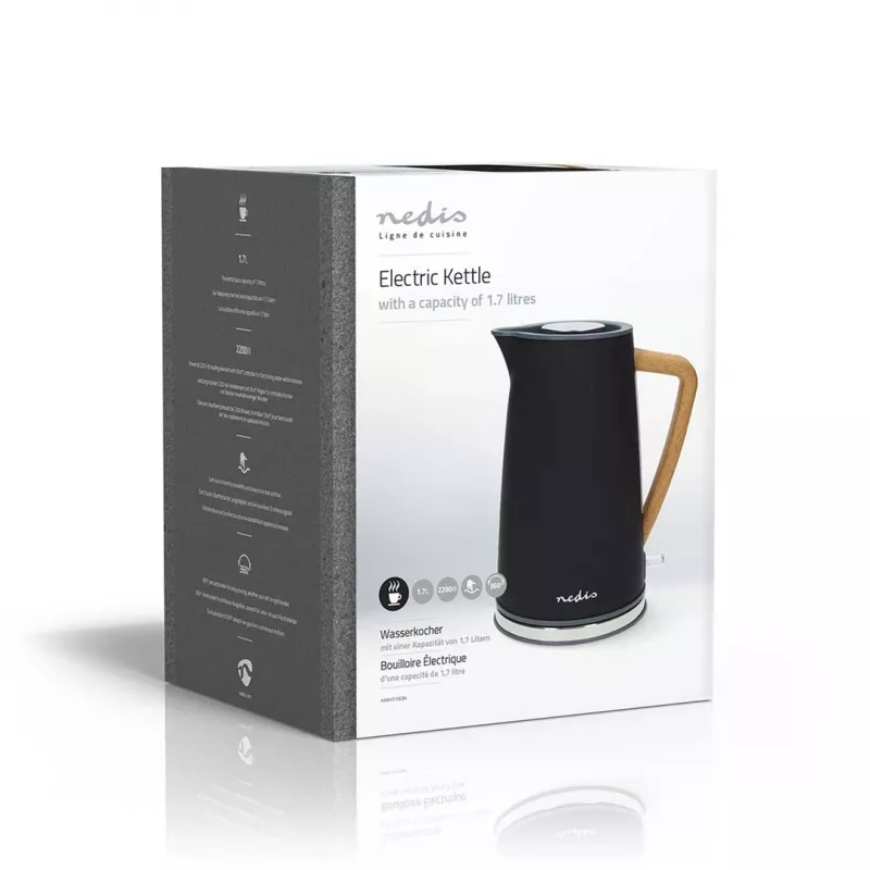 Rýchlovarná kanvica Nedis KAWK510EBK 1,7 L 2200 W čierna