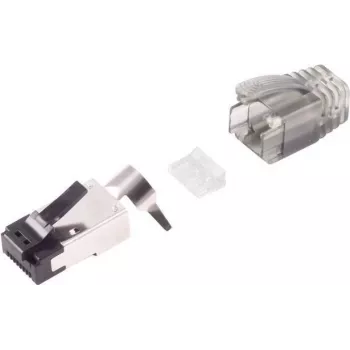 Káblový konektor RJ-45 čierny strieborný S/CONN 08-02050 samec