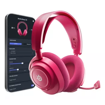 Headset STEELSERIES Arctis Nova 7X Wireless Gen 2 — bezdrôtový Bluetooth, okolo uší, cez hlavu, 20–20000 Hz, 325 g, magenta