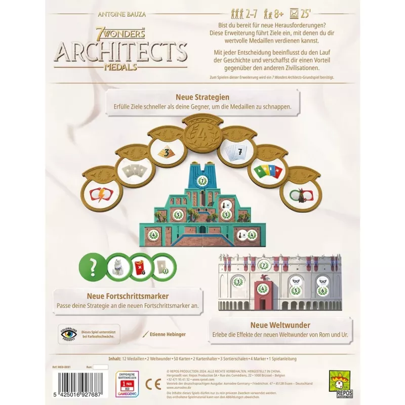 7 Wonders Architects - Medals, rozšírenie doskovej hry