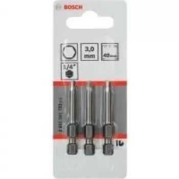 Sada skrutkovacích bitov Bosch 3 ks extra tvrdé, Hex 3 mm, dĺžka 49 mm, stopka 1/4