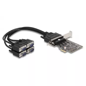 DeLOCK 66324 Interný RS-232 VGA adaptér PCIe konektor samica čierna