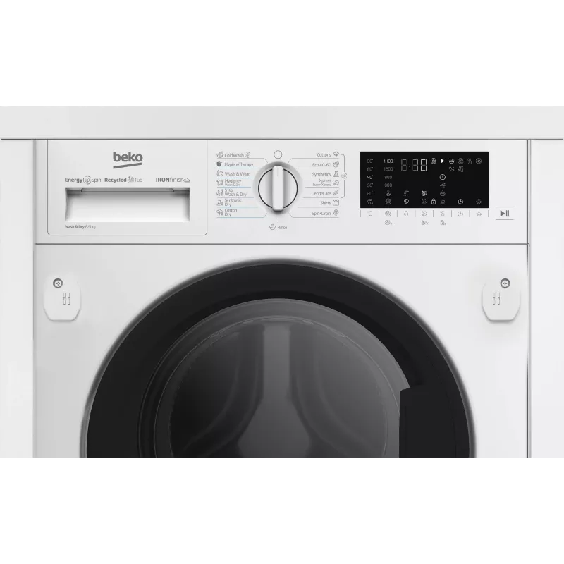 Práčka so sušičkou BEKO B5DBT68547W vstavaná, 8 kg pranie / 5 kg sušenie, 1400 ot/min