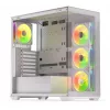 PC skriňa KRUX Exo Midi Tower, ATX/micro-ATX/mini-ITX, 2x tvrdené sklo, USB-C, 4 ventilátory 120 mm, 2 pozície 3,5 palca + 2 pozície 2,5 palca, grafická karta do 40,5 cm, biela
