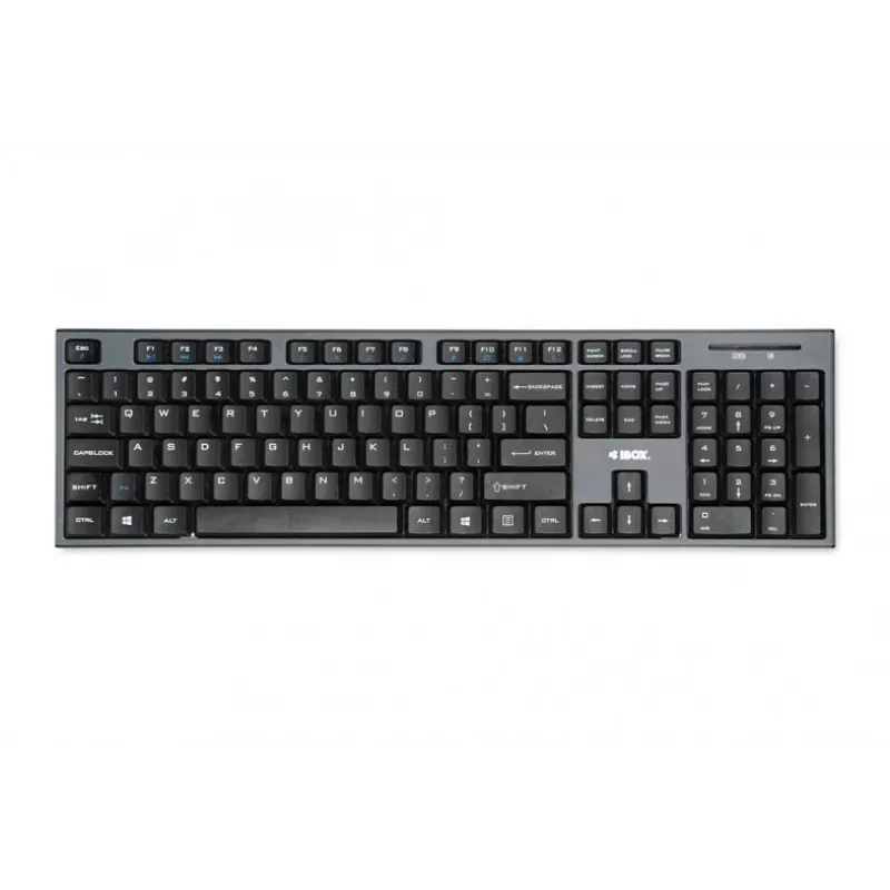 IBOX Desktop Kit Pro bezdrôtová súprava klávesnice a myši, QWERTY Full-Size 104 klávesov, 2,4 GHz, 1200 DPI, čierna