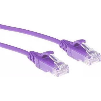 ACT biely 1,5 metra LSZH U/UTP CAT6 Datacenter Slimline patch kábel bez západky s RJ45 konektormi