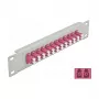 Optický patch panel DeLOCK 10 palcov 12 port LC Duplex fialový 1U sivý