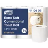 Toaletný papier Tork Premium Extra Soft Conventional T4 — 4-vrstvové rolky 9,7 cm x 19,1 m, balenie 6 ks