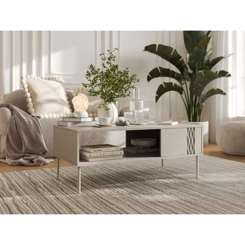 TRESSE lavica / stolík 110x60x40 kašmír matná