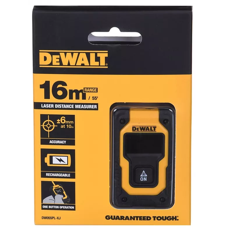 DeWALT DW055PL-XJ laserový merač vzdialenosti, dosah 16 m, čierny/žltý