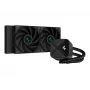 DeepCool LS520S Zero Dark vodné chladenie AIO pre procesor, 240 mm, 2x 120 mm PWM ventilátor, AM4/AM5/LGA2066, čierne