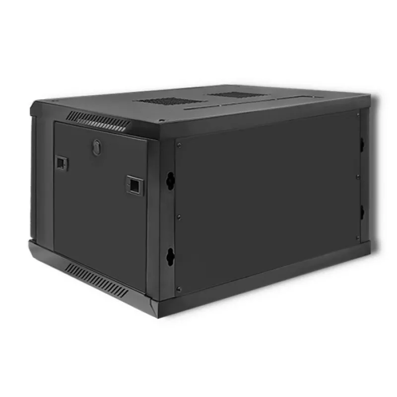 Qoltec 54465 19-palcová nástenná serverová skriňa 6U, 600 x 370 x 600 mm, dvere z tvrdeného skla, oceľ SPCC