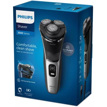 Elektrický holiaci strojček Philips 3000 séria S3143/00 — 3-hlavový rotačný systém, mokrý & suchý, Li-Ion, 60 minút prevádzky