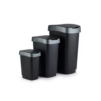 Rotho Twist otočný odpadkový kôš 50 l, strieborný