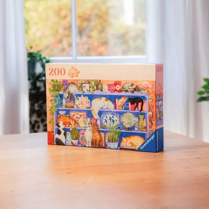 Puzzle Ravensburger Feel Well & Puzzle Cats on the Shelf – 200 dielikov
