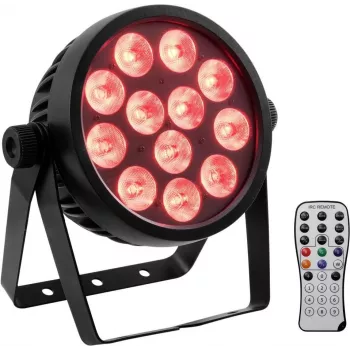 LED reflektor EUROLITE 4C-12 Silent štíhly 12W RGBW – kompaktný scénický/ambientný svetlomet