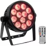LED reflektor EUROLITE 4C-12 Silent štíhly 12W RGBW – kompaktný scénický/ambientný svetlomet