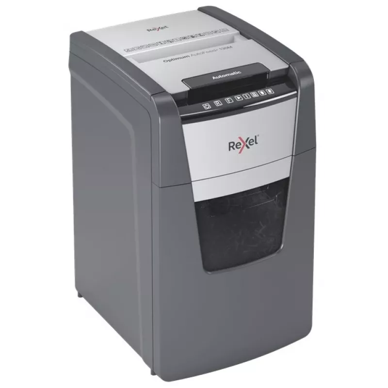 Rexel Optimum AutoFeed+ 130M skartovač papiera, mikrorez 2 x 15 mm, P-5, 130 listov, kôš 44 l