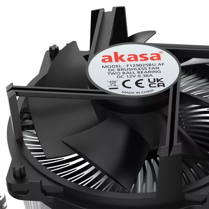 Akasa Intel LGA1700 procesorový hybridný chladič 9 cm hliník, čierny 1 ks