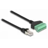 DeLOCK RJ45 kábel Cat.6 konektor samec na adaptér so svorkovnicou 30 cm čierny zelený