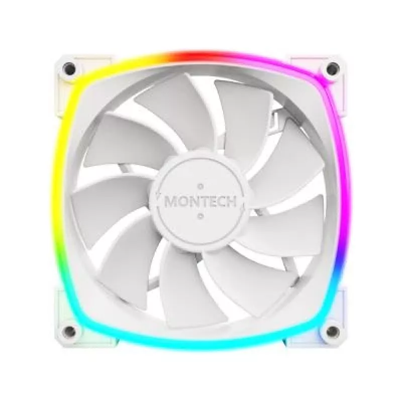 Montech RX120 PWM ventilátor počítačovej skrine 12 cm biely 3 ks