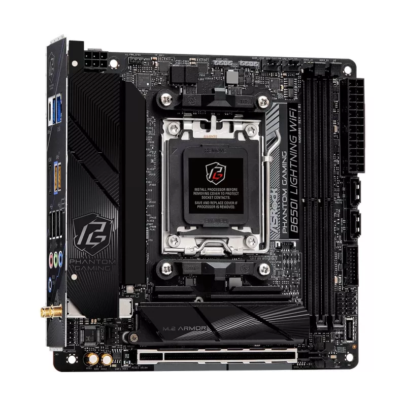 Mini-ITX základná doska ASRock B650I Lightning WiFi — AMD B650, socket AM5, DDR5, 2 DIMM (max. 96 GB), Wi-Fi 6E, 2,5Gb LAN