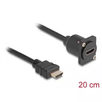 DeLOCK D-Type HDMI kábel konektor samec na konektor samica čierny 20 cm