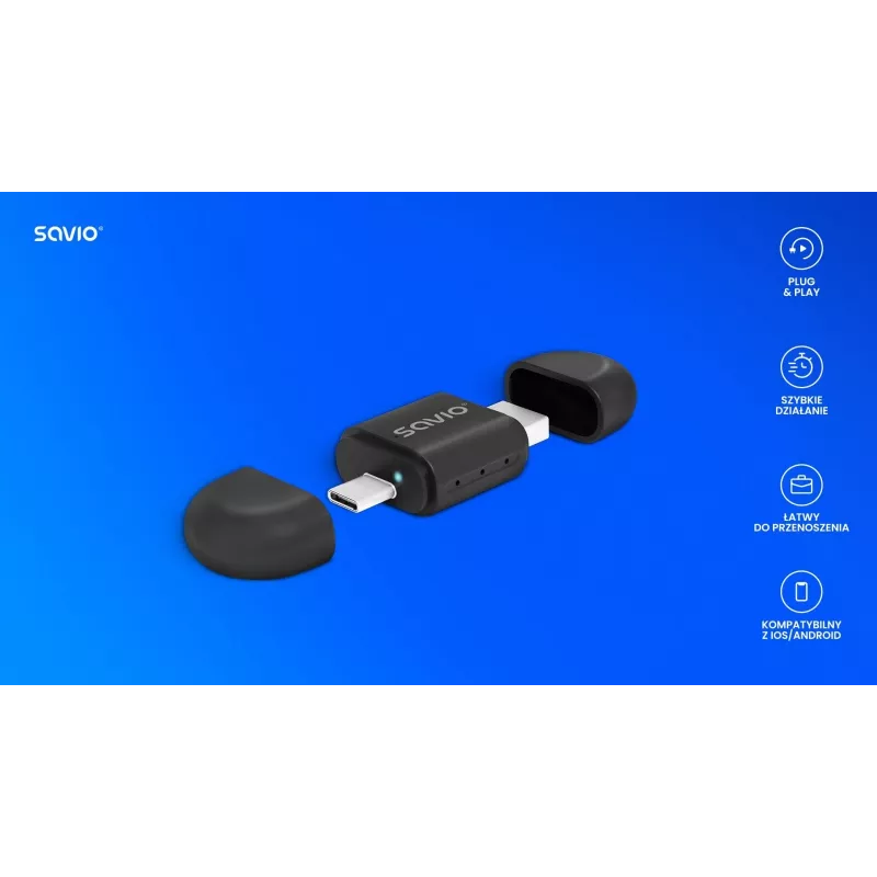 Savio TR-17 bezdrôtový adaptér CarPlay a Android Auto