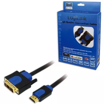 Videokábel adaptér LogiLink CHB3102 2 m HDMI DVI-D čierny modrý