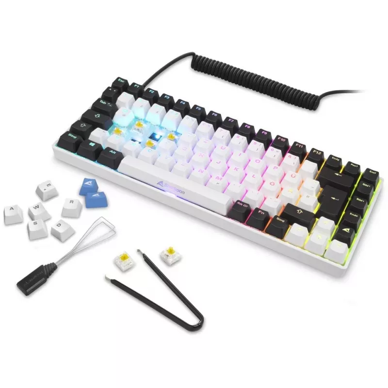 Sharkoon SKILLER SGK50 S3 klávesnica herná USB AZERTY francúzska biela