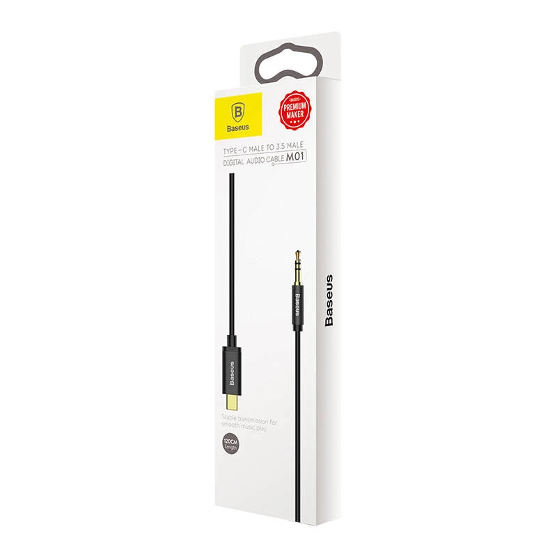 Baseus Yiven audio kábel USB-C na minikonektor 3,5 mm, 1,2 m (čierny)