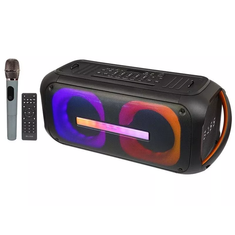 BLOW DJBOX 30-392# Bluetooth reproduktor 250 W s diaľkovým ovládaním a mikrofónom, USB, microSD, AUX, TWS, vstavaná batéria, čierny