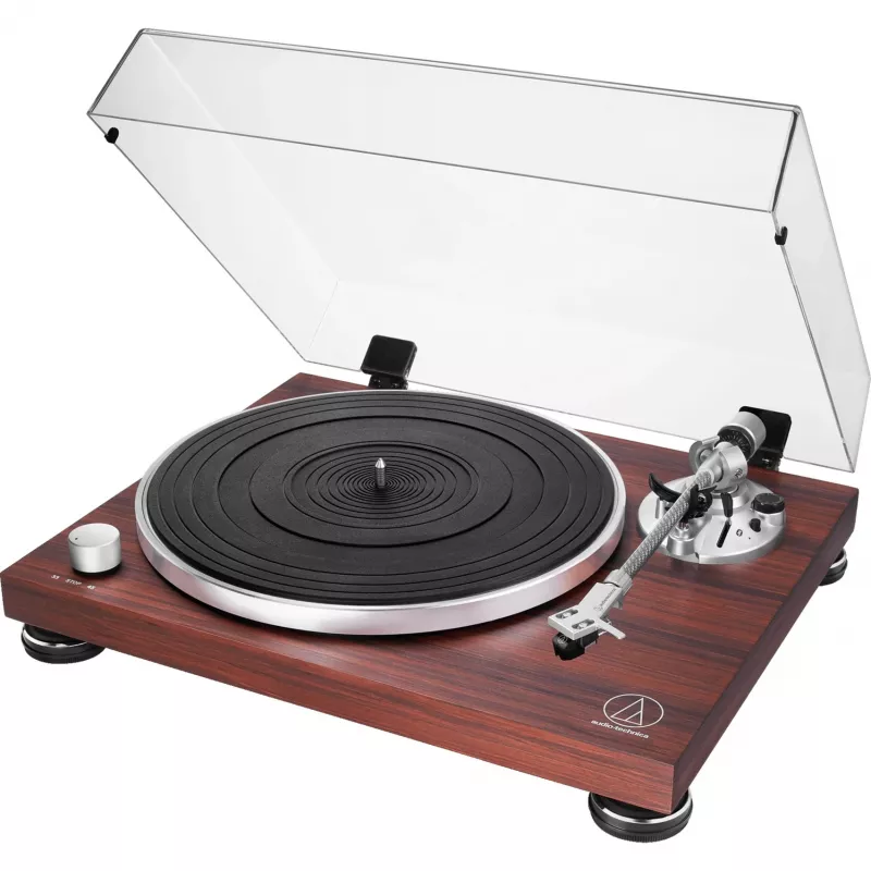 Remienkový audio gramofón Audio-Technica AT-LPW50BTRW hnedý manuálny