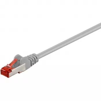 Wentronic Goobay CAT 6 patch kábel, S/FTP (PiMF), sivý, 10 m – LSZH bez halogénov, meď (50891)