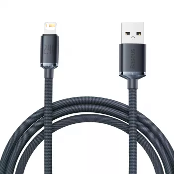 Baseus Crystal Shine kábel USB na Lightning, 2,4A, 2m (čierna)