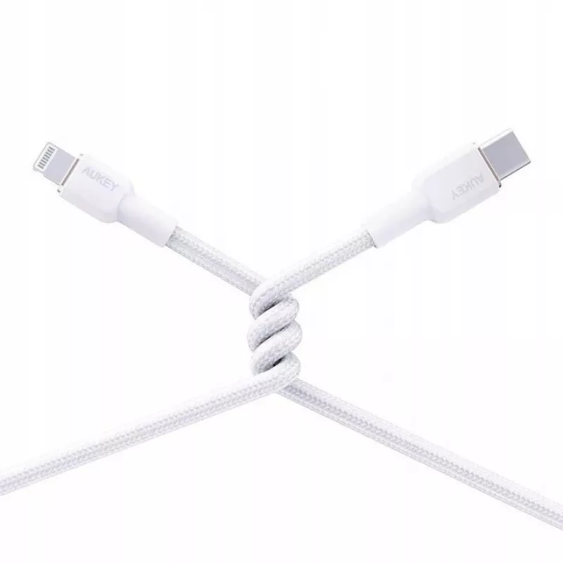 AUKEY CB-NAC1 biely nylonový kábel USB-C na USB-A