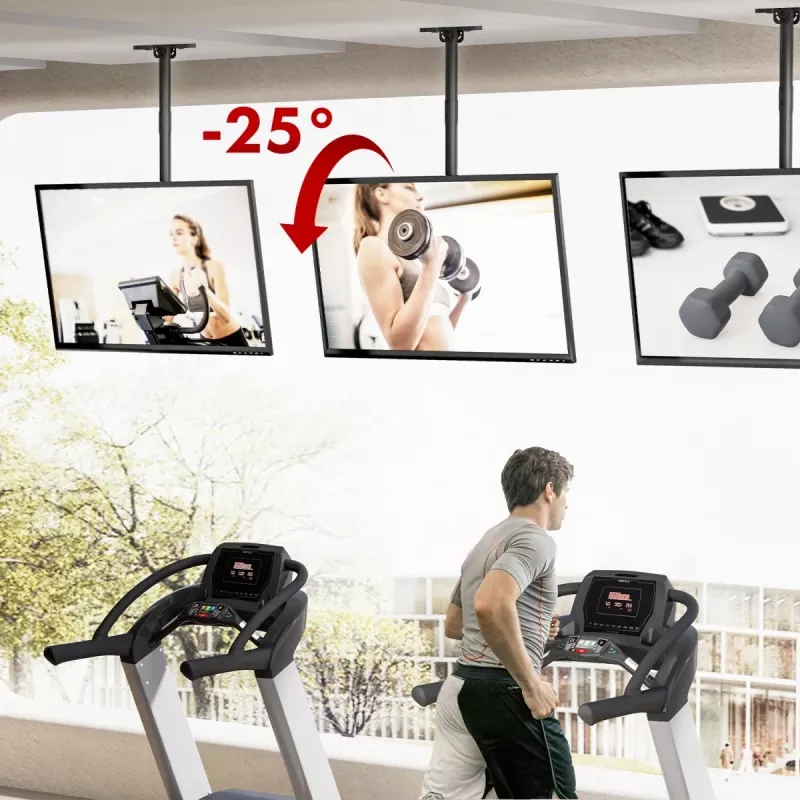 Stropný držiak na TV MACLEAN MC-112B, max. nosnosť 60 kg, naklápací a otočný