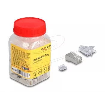 DeLOCK 67177 RJ45 konektor samec strieborný transparentný 50 ks