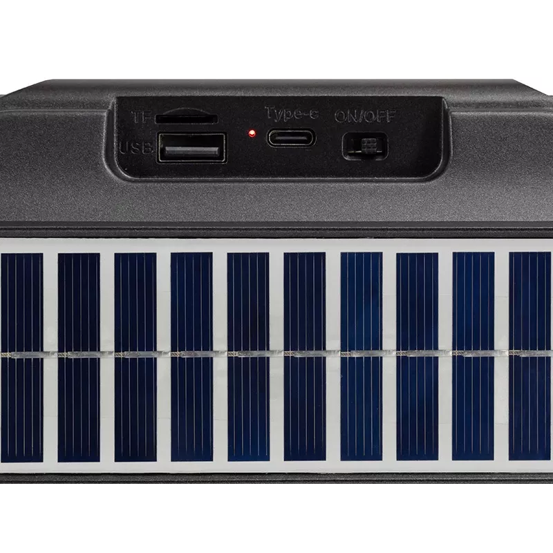 Tracer Explorer TRAGLO47616 prenosný Bluetooth reproduktor, TWS, Bluetooth 5.3, 15 W RMS, rádio FM, baterka, solárny panel, powerbanka 1800 mAh, microSD, čierny