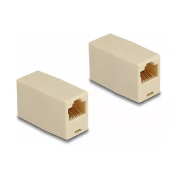 DeLOCK adaptér RJ45 konektor samica na RJ45 konektor samica UTP béžový konektor samica/konektor samica