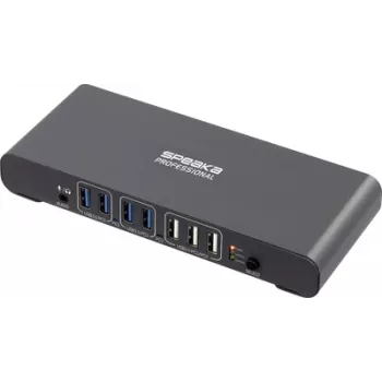 SpeaKa Professional SP-KVM-2P4K KVM prepínač sivý (matný) (SP-13773904)
